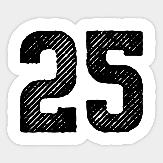 Rough Number 25 Sticker by colorsplash